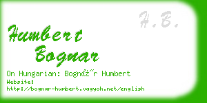 humbert bognar business card